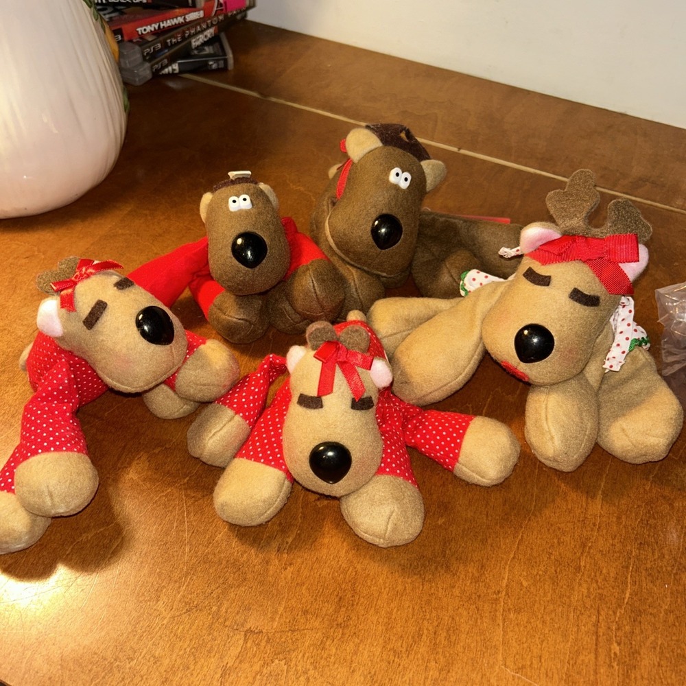 5 Hallmark Rodney Friends Reindeer Ramona And Randy Christmas Plush 1986 P5